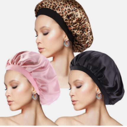Bonnet de Sommeil Imprimé Femme – Bonnet Satiné Extensible et Élégant